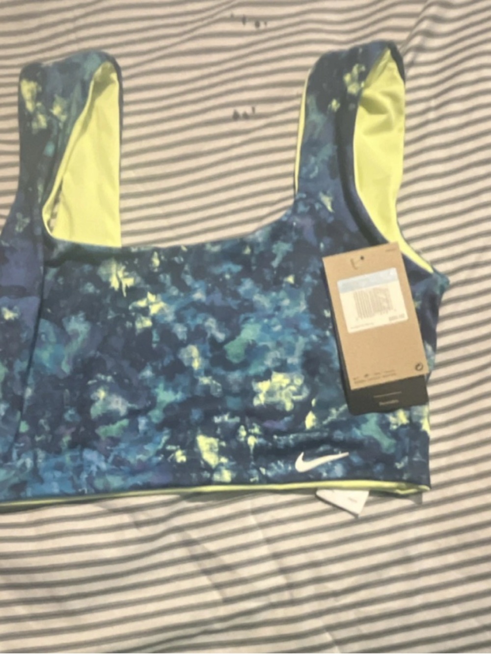Nike Blue and Yellow Tie-Dye Swim Coverup